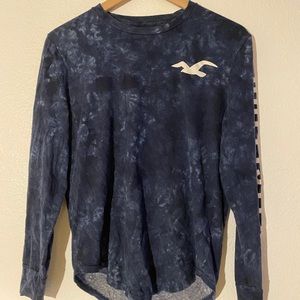 dark blue tie dye hollister longsleeve